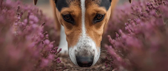 Hund beim Mantrailing und bei der Geruchsarbeit