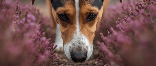 Hund folgt beim Mantrailing einer Geruchsspur
